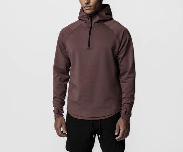 ONVTTO - Men's 1/4 Zip Casual Sports Fitness Hooded Sweatshirt