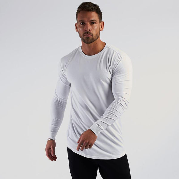 ONVTTO - Men's Slim-Fit Breathable Cotton Long Sleeve Sportswear