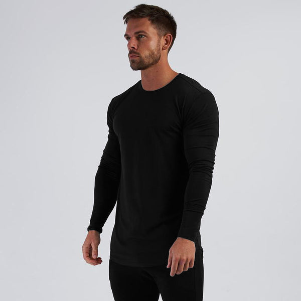 ONVTTO - Men's Slim-Fit Breathable Cotton Long Sleeve Sportswear