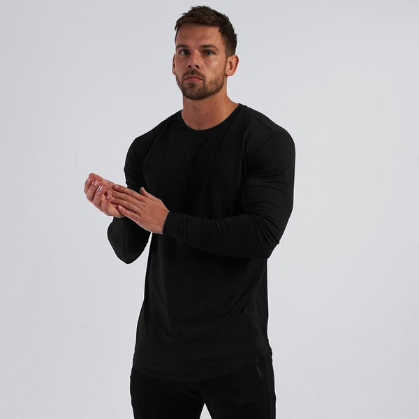 ONVTTO - Men's Slim-Fit Breathable Cotton Long Sleeve Sportswear