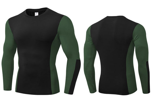 ONVTTO - Men's Running Fitness Quick-Dry High Elastic Sweat-wicking Training Compression Long Sleeve