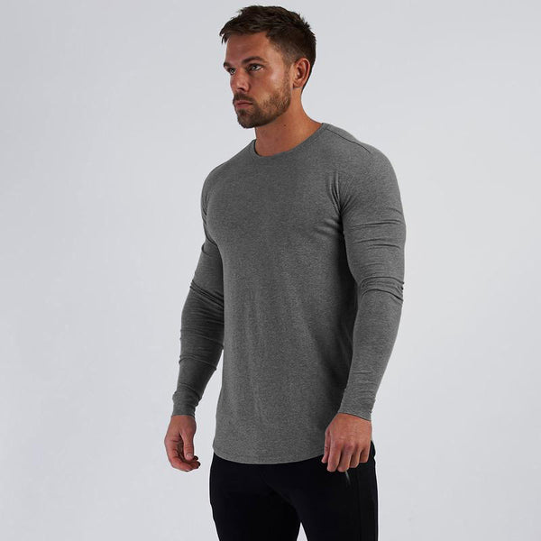 ONVTTO - Men's Slim-Fit Breathable Cotton Long Sleeve Sportswear