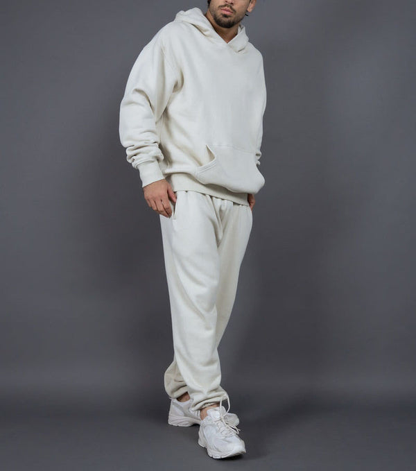 ONVTTO - Unisex Thickened Fleece Hoodie and Pants Set in Solid Color