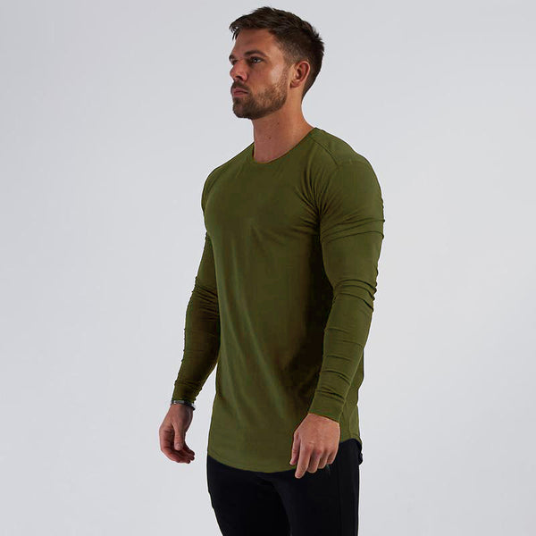 ONVTTO - Men's Slim-Fit Breathable Cotton Long Sleeve Sportswear