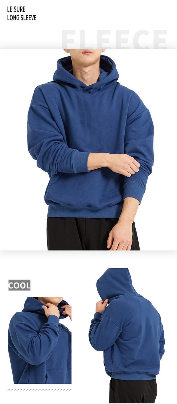 ONVTTO - Men's Solid Color Sporty Warm Casual Hoodie