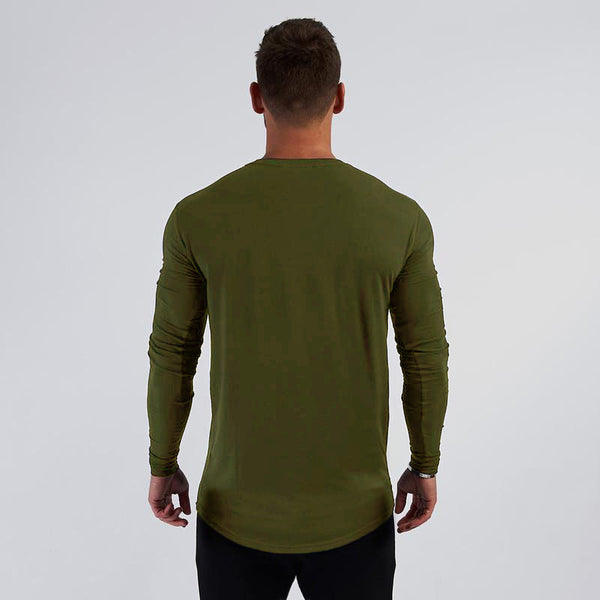 ONVTTO - Men's Slim-Fit Breathable Cotton Long Sleeve Sportswear