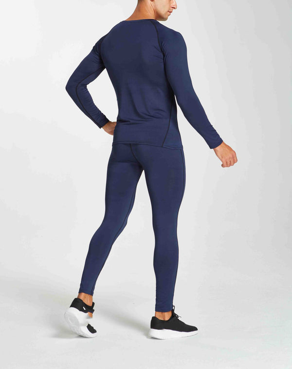 Onvtto - 2 pcs  Long Cool Dry Compression Wear Sweatsuit Set Sportswear Baselayer Top Bottoms