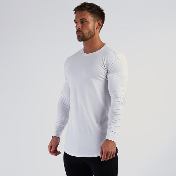 ONVTTO - Men's Slim-Fit Breathable Cotton Long Sleeve Sportswear