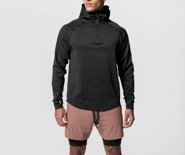 ONVTTO - Men's 1/4 Zip Casual Sports Fitness Hooded Sweatshirt