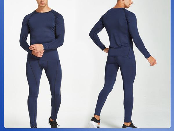 Onvtto - 2 pcs  Long Cool Dry Compression Wear Sweatsuit Set Sportswear Baselayer Top Bottoms