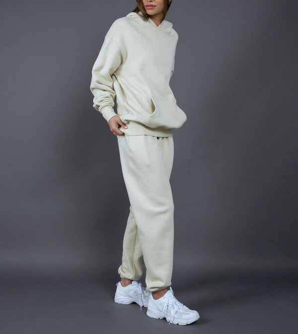 ONVTTO - Unisex Thickened Fleece Hoodie and Pants Set in Solid Color