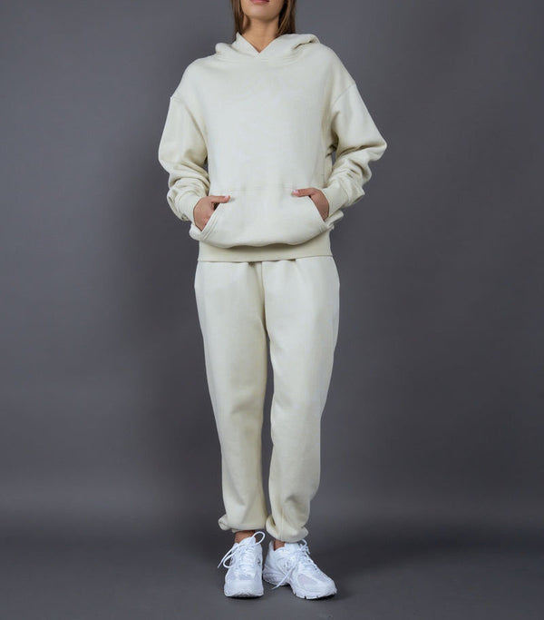 ONVTTO - Unisex Thickened Fleece Hoodie and Pants Set in Solid Color