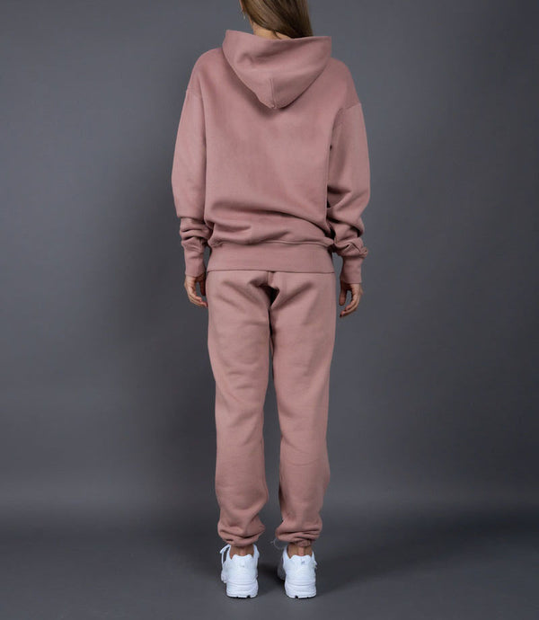 ONVTTO - Unisex Thickened Fleece Hoodie and Pants Set in Solid Color