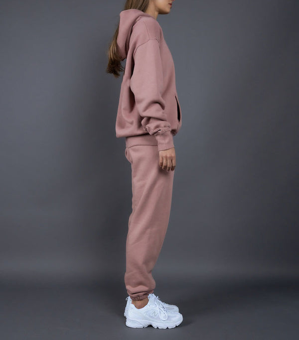 ONVTTO - Unisex Thickened Fleece Hoodie and Pants Set in Solid Color