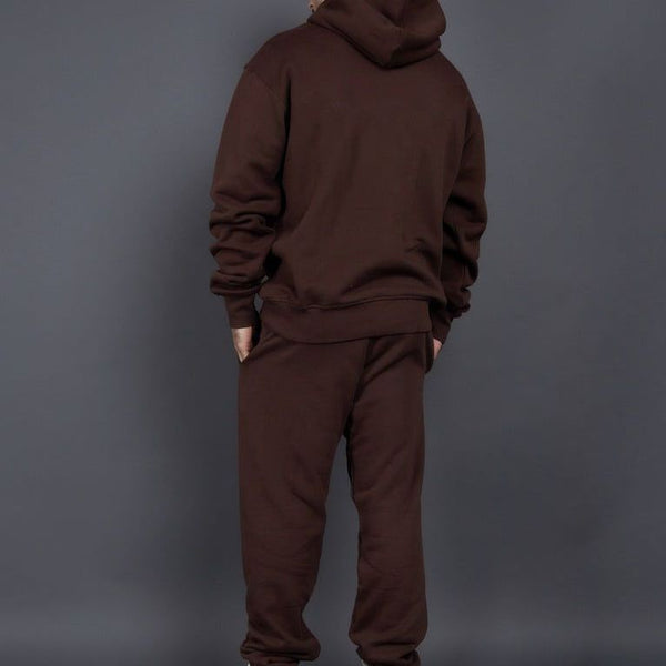 ONVTTO - Unisex Thickened Fleece Hoodie and Pants Set in Solid Color