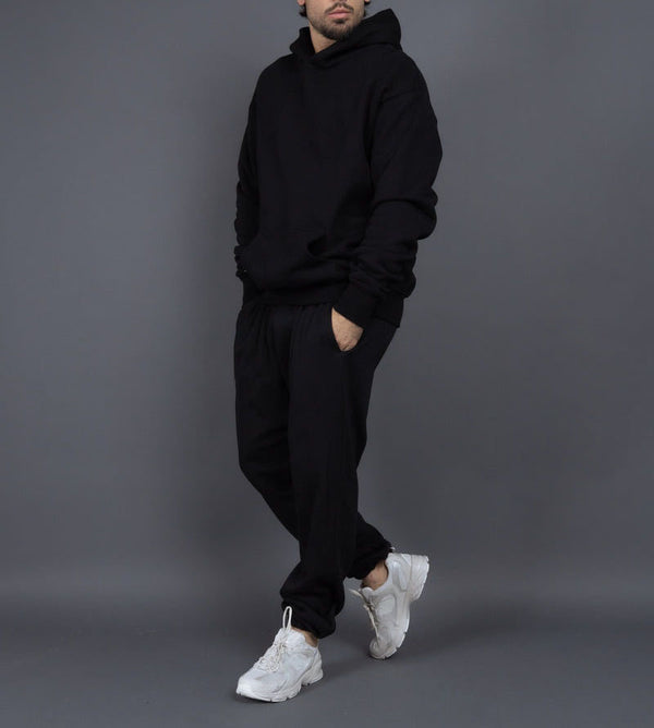 ONVTTO - Unisex Thickened Fleece Hoodie and Pants Set in Solid Color