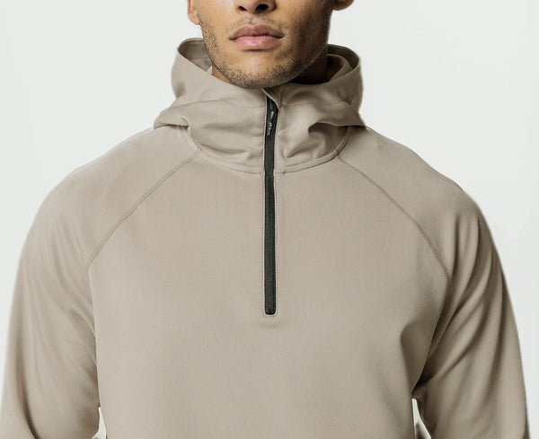 ONVTTO - Men's 1/4 Zip Casual Sports Fitness Hooded Sweatshirt