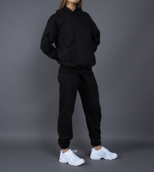 ONVTTO - Unisex Thickened Fleece Hoodie and Pants Set in Solid Color