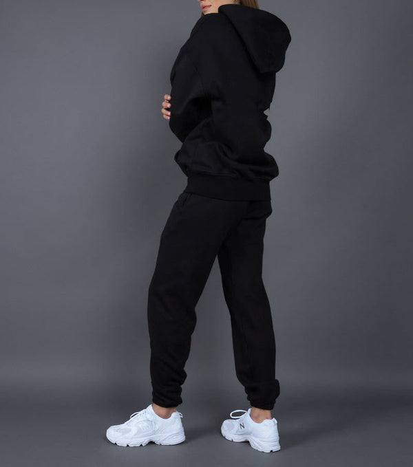 ONVTTO - Unisex Thickened Fleece Hoodie and Pants Set in Solid Color