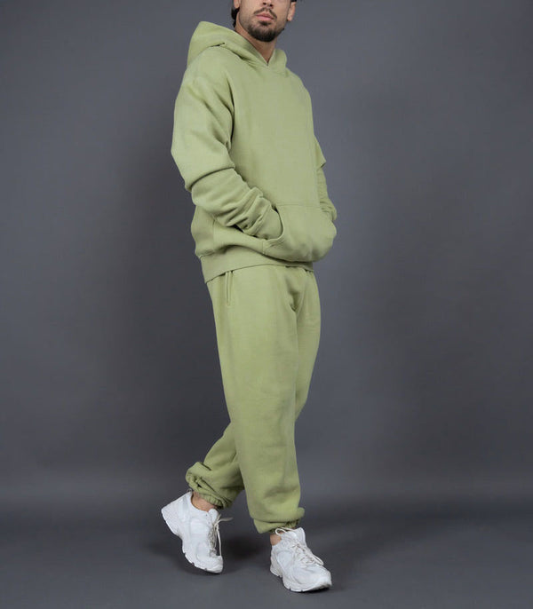 ONVTTO - Unisex Thickened Fleece Hoodie and Pants Set in Solid Color