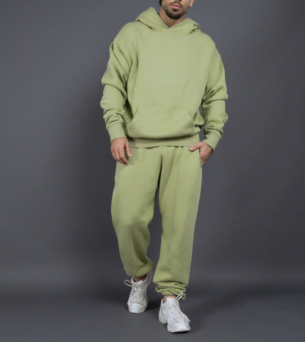 ONVTTO - Unisex Thickened Fleece Hoodie and Pants Set in Solid Color