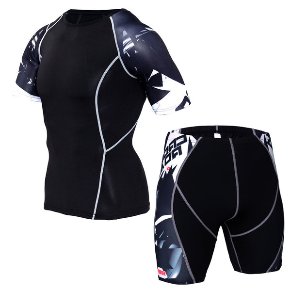 Onvtto - Fighting Men's Compression Sportswear short set 2pcs