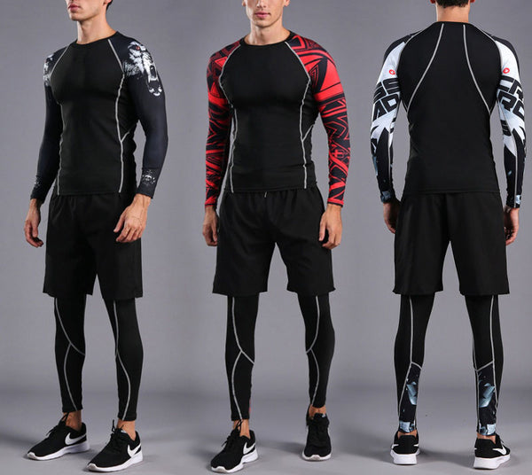 Onvtto - Fighting Men's Compression Sportswear long set 2pcs