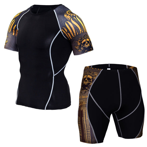 Onvtto - Fighting Men's Compression Sportswear short set 2pcs