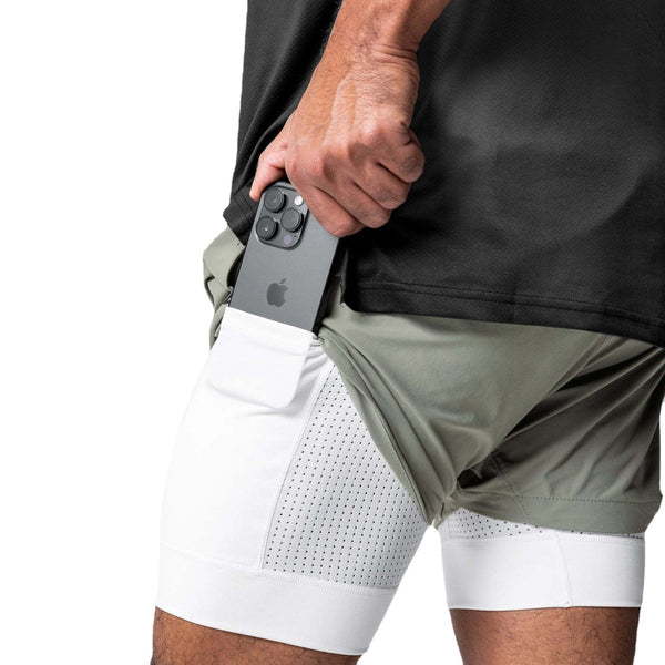 ONVTTO - Men's 2-in-1 Running Shorts for Fitness Training, Quick-Dry with Phone Pocket