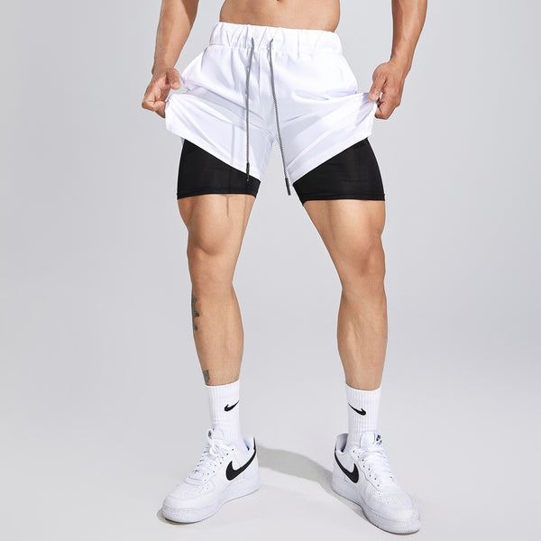 ONVTTO - Men's Breathable Double-Layer Sports Fitness Outdoor Short