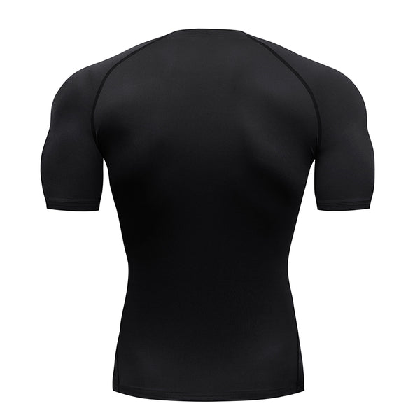 Onvtto - Men Short Sleeve T-Shirt Running Gym Workout Sportswear Training Compression Tshirt