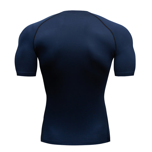 Onvtto - Men Short Sleeve T-Shirt Running Gym Workout Sportswear Training Compression Tshirt