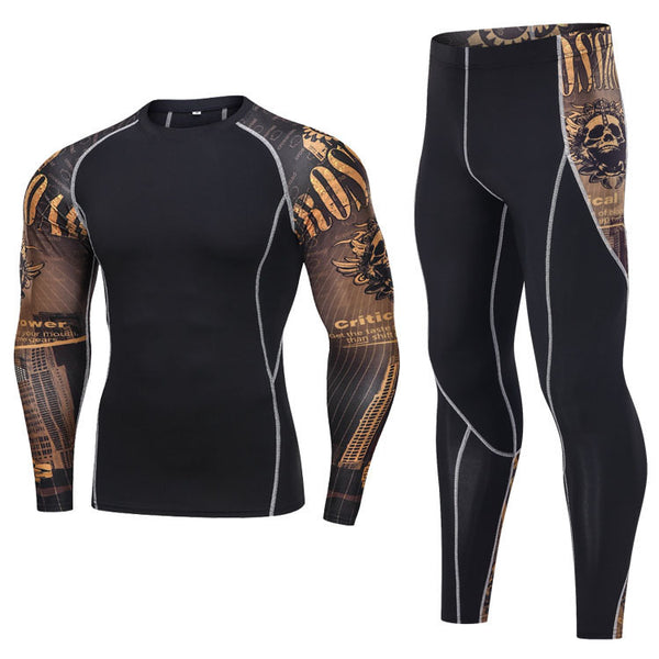 Onvtto - Fighting Men's Compression Sportswear long set 2pcs