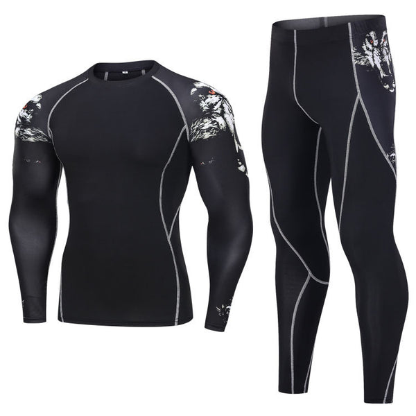 Onvtto - Fighting Men's Compression Sportswear long set 2pcs