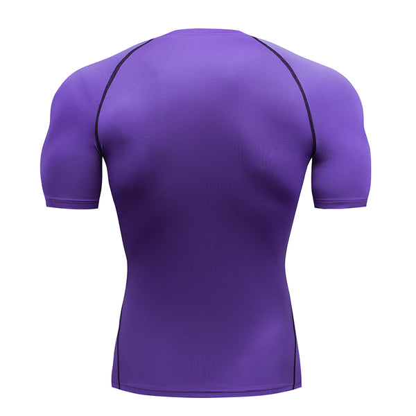 Onvtto - Men Short Sleeve T-Shirt Running Gym Workout Sportswear Training Compression Tshirt