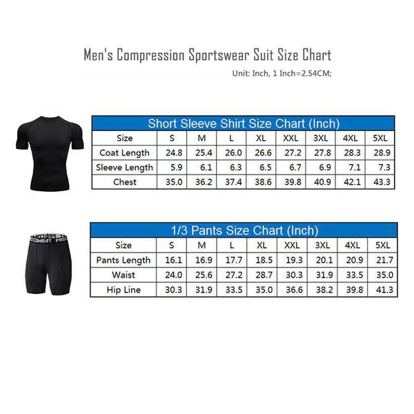 Onvtto - 2 Pcs Short Tshirt and Pants Cool Dry Compression Sportswear Sweatsuit Set Baselayer Top Bottoms